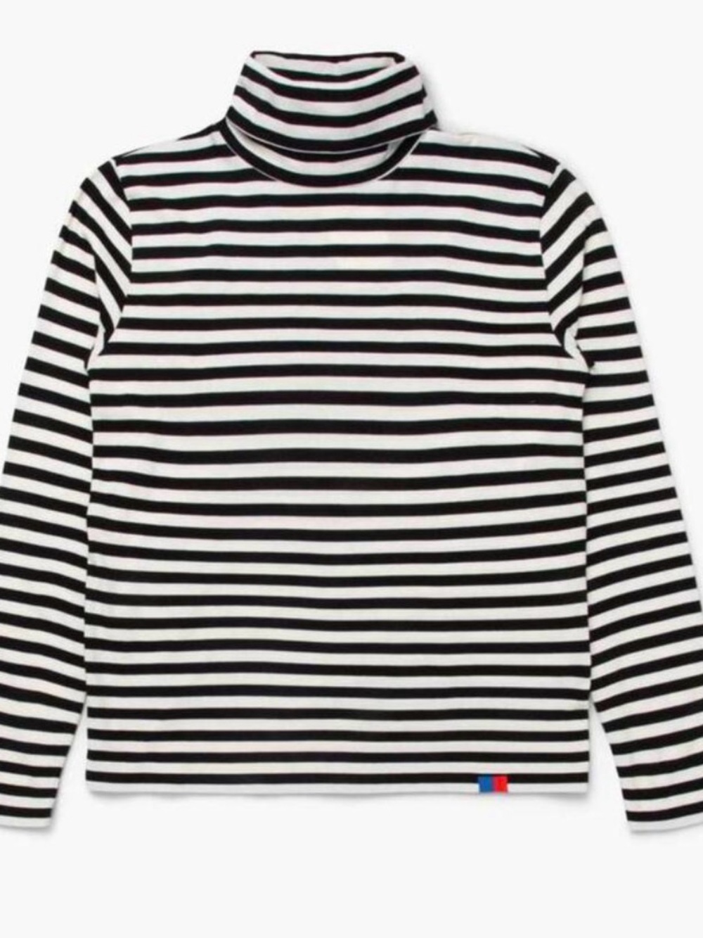 KULE XS The Striped Turtleneck Navy & White Striped Breton Top